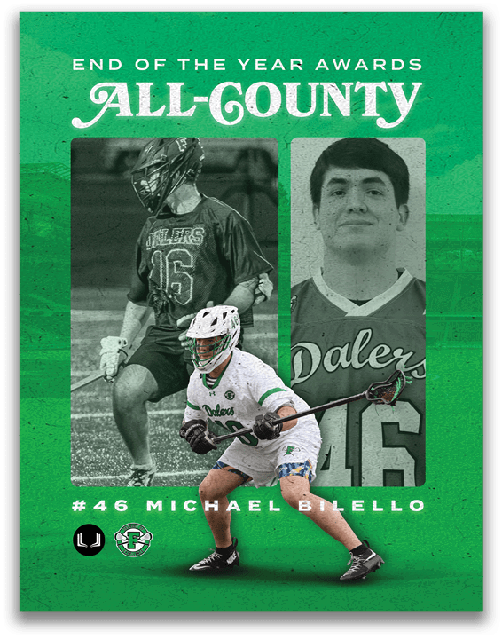 A poster showing the game statistics of lacrosse. Description generated by AI