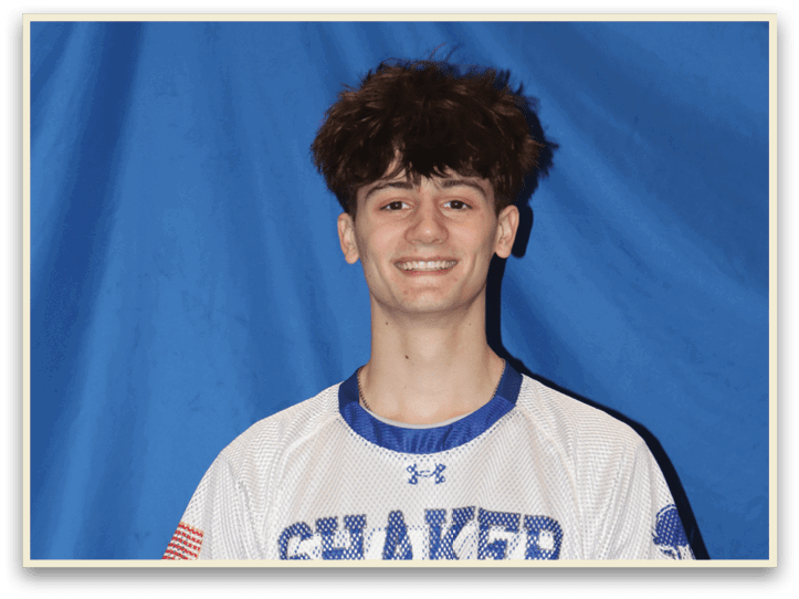 A young man wearing a blue and white shirt with the number 8 on it. AI generated content