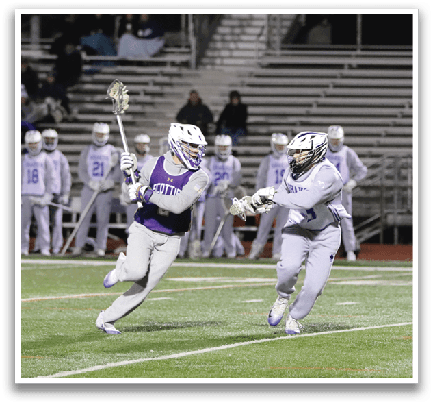 A group of people playing a game of lacrosse on a field. AI generated content