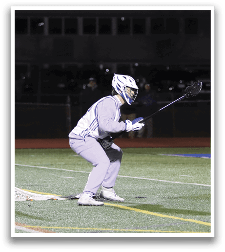 Three people playing a game of lacrosse on a field. AI generated content