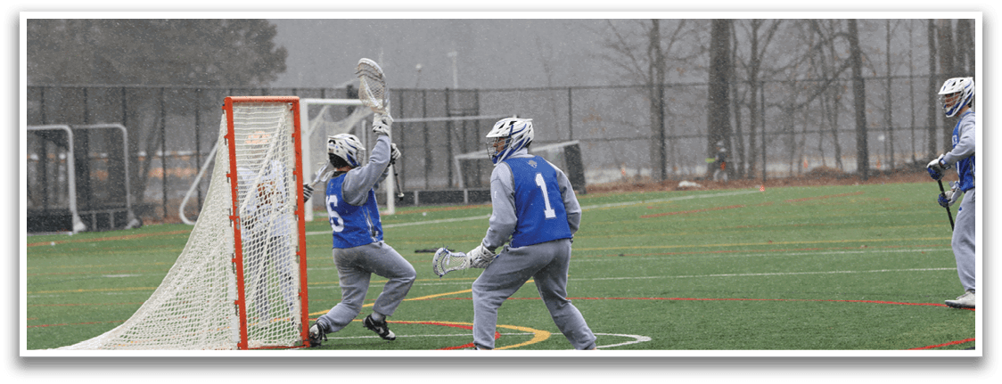 A group of people playing a game of lacrosse on a field. AI generated content