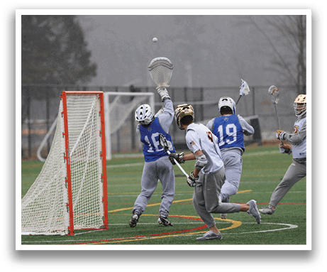 A group of men playing a game of lacrosse. AI generated content