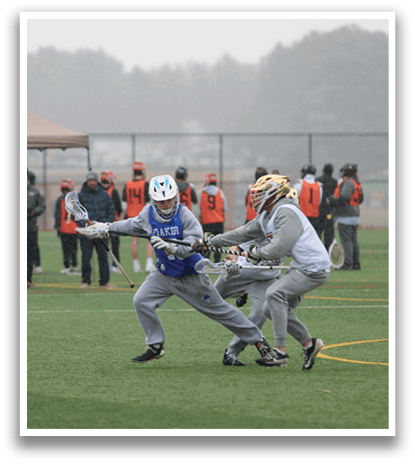 A group of people playing a game of lacrosse on a field. AI generated content