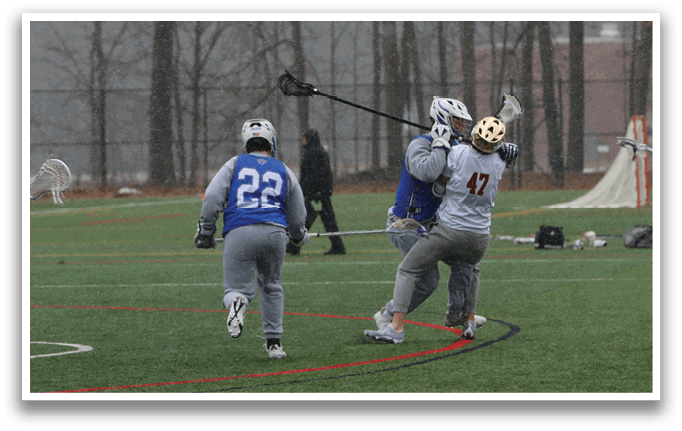 A group of people playing a game of lacrosse on a field. AI generated content