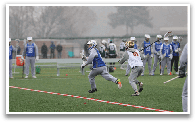 A group of people playing a game of lacrosse. AI generated content