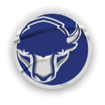 A collection of stickers featuring a bison, a football, a hockey stick, a basketball, a baseball, and a soccer ball. AI generated content