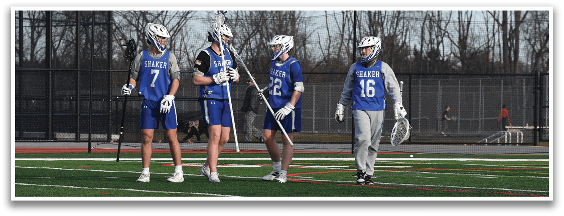 Three people wearing helmets and holding hockey sticks are standing on a field. AI generated content