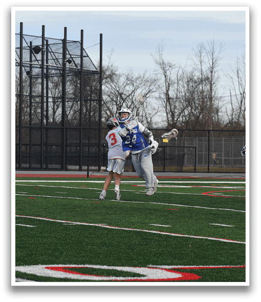 A group of people playing a game of lacrosse on a field. AI generated content