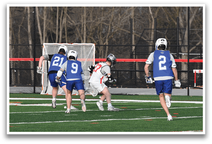 Three young men are playing a game of soccer on a field. AI generated content