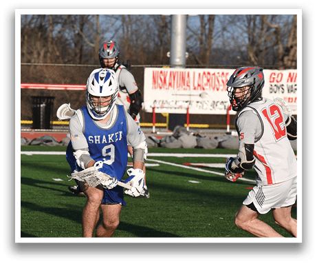 A group of people playing a game of lacrosse on a field. AI generated content