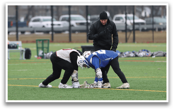 Two people playing a game of football on a field. AI generated content