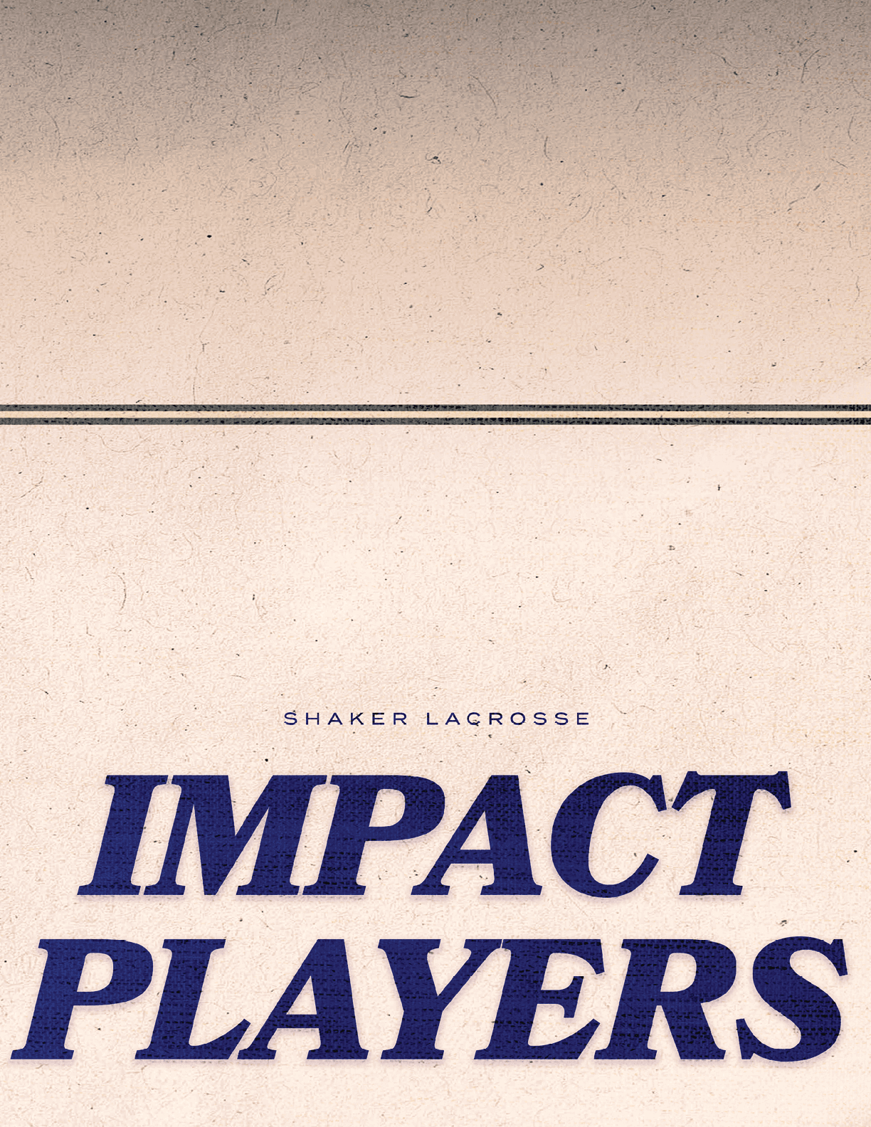 A book cover with the title “Impact Players" and a picture of a lacrosse player. AI generated content