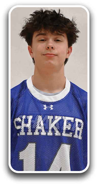 A young man wearing a blue and white jersey with the number 14 on it. AI generated content