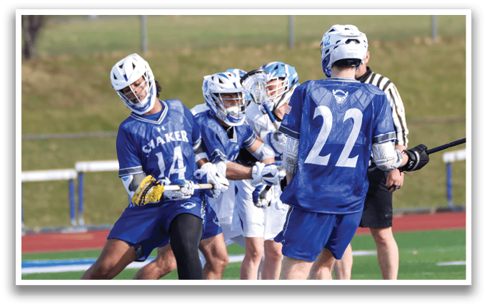 A group of young men playing a game of lacrosse. AI generated content