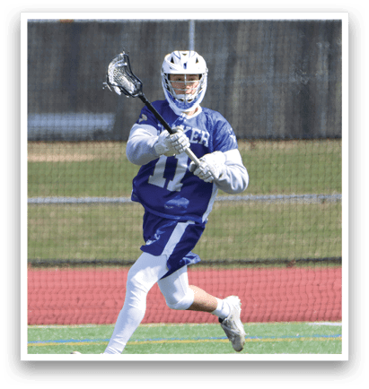 A man in a blue and white uniform is playing baseball. He is holding a bat and is about to hit a ball. AI generated content