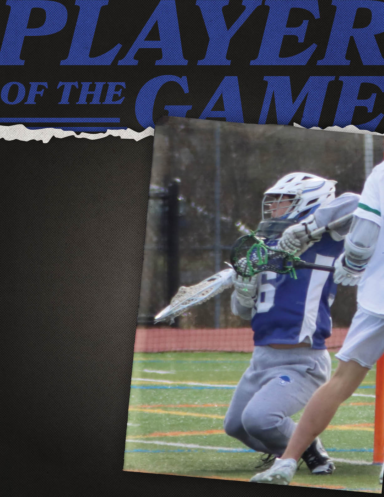 A man is playing lacrosse on a field. AI generated content