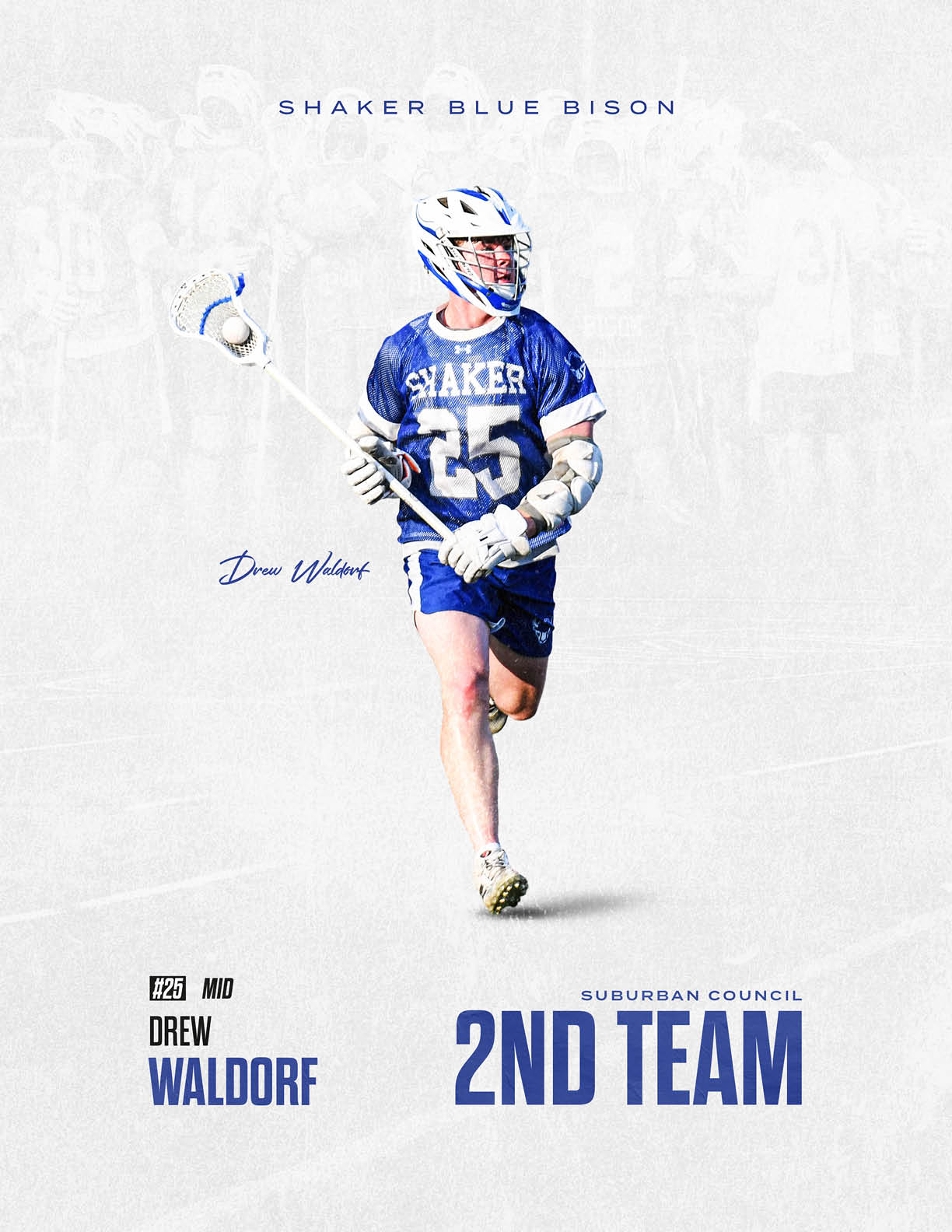 A man wearing a blue and white uniform with the number 25 on it. Description generated by AI
