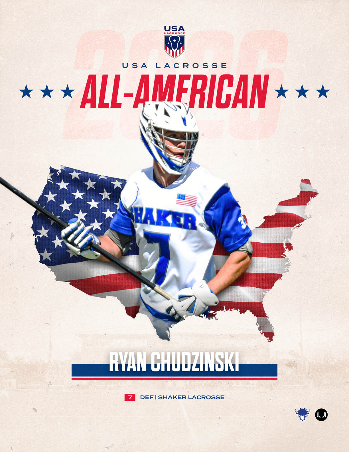 A man wearing a white and blue jersey with the number 7 on it. Description generated by AI