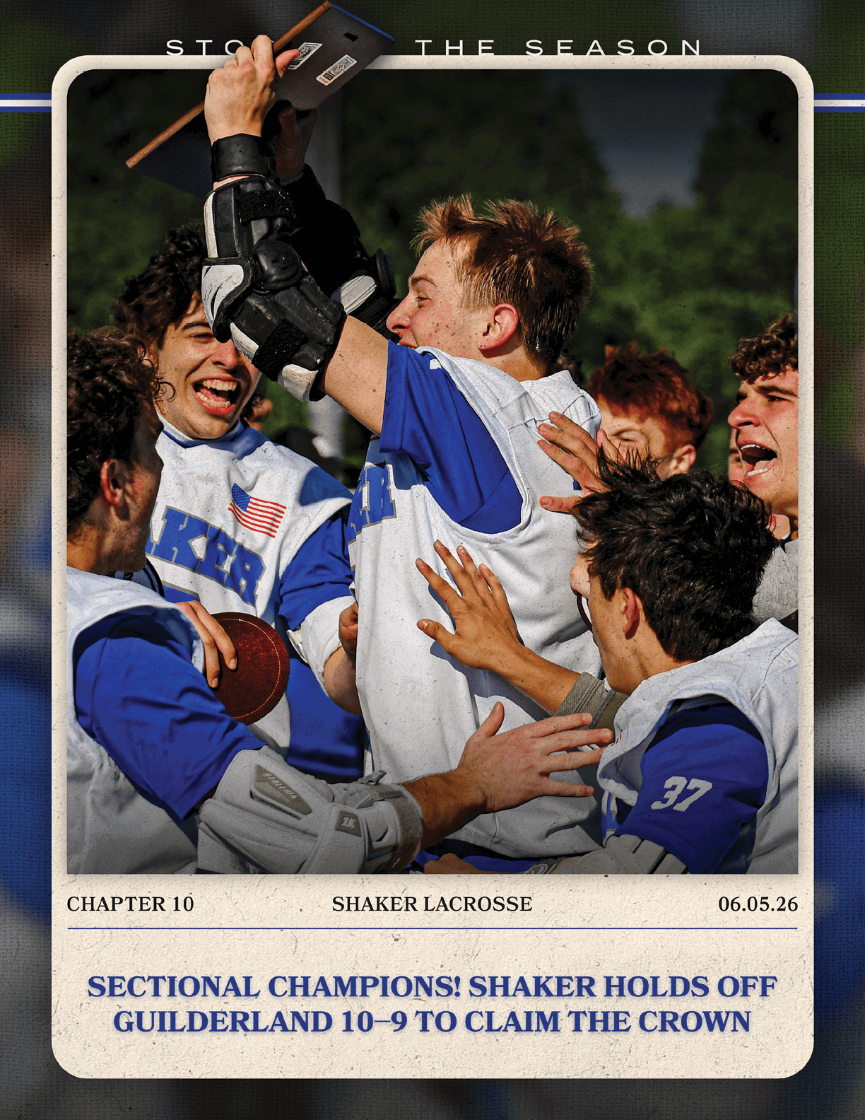 A group of people celebrating a victory. Description generated by AI
