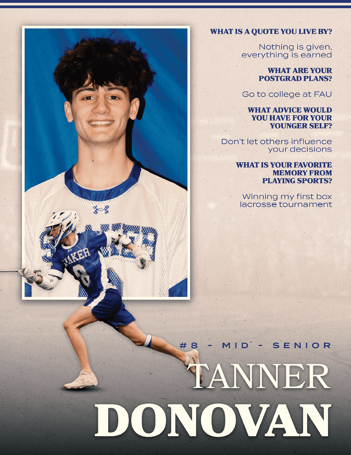 A young man wearing a white and blue shirt and blue shorts is shown running with a baseball glove on. AI generated content