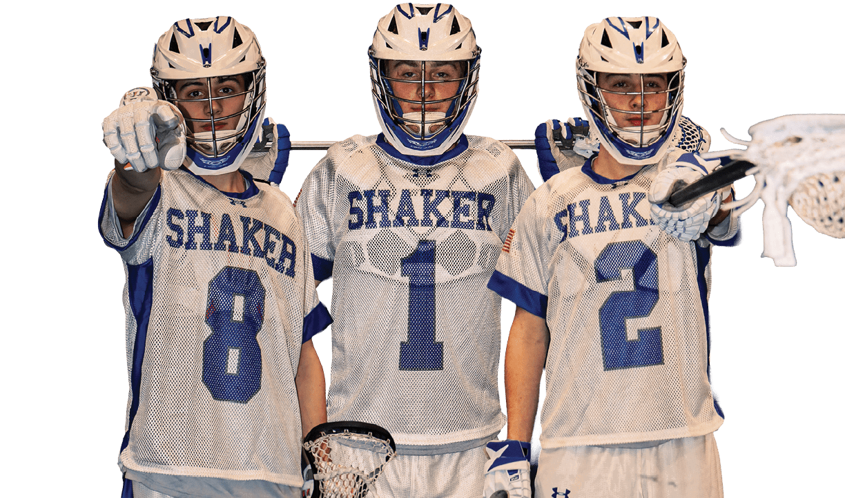 Three men wearing white and blue uniforms pose for a picture. AI generated content