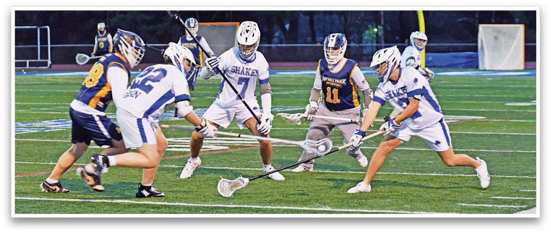 A group of people playing a game of lacrosse on a field. AI generated content