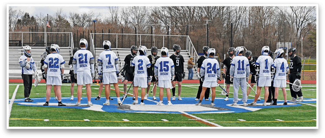 A group of young men are standing on a field, holding their hockey sticks. AI generated content