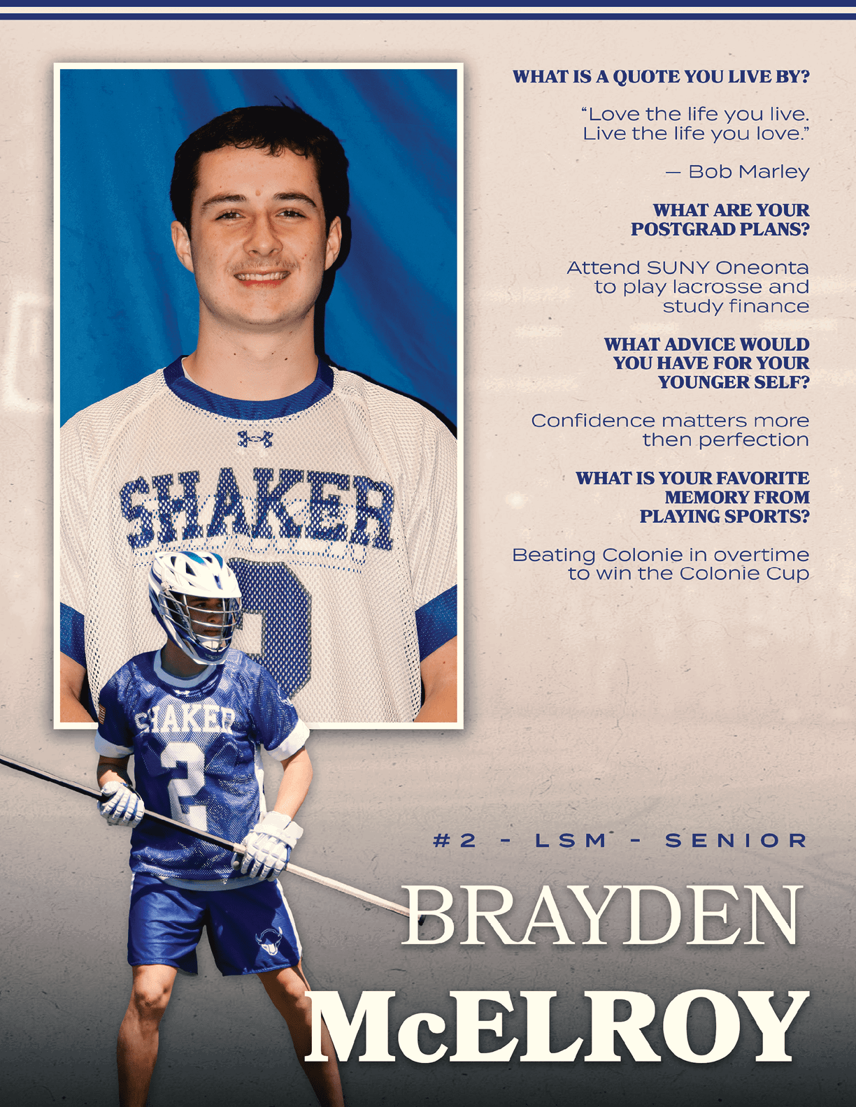 A young man wearing a Shaker jersey poses for a photo. AI generated content