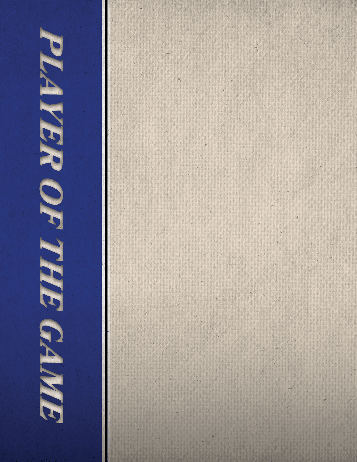 A blue and white book cover with the words “Player of the Game" written in white. AI generated content