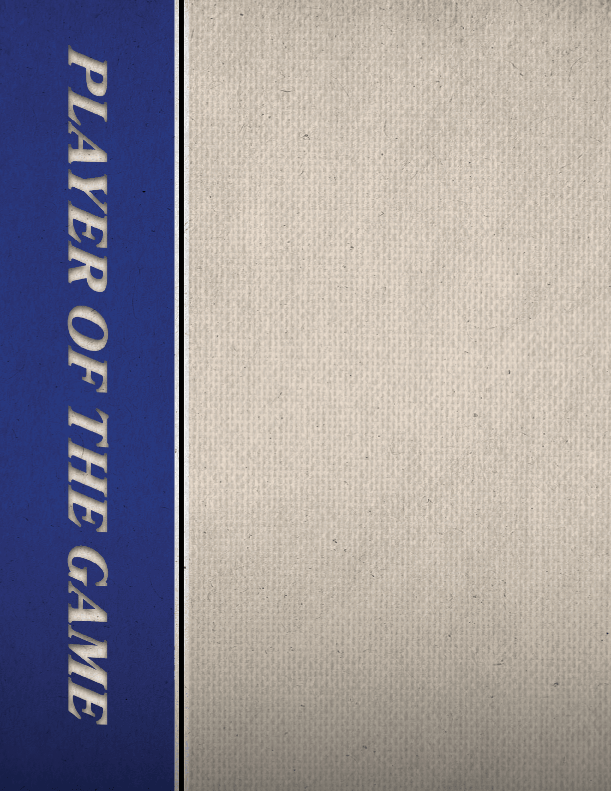 A blue and white book cover with the words “Player of the Game" written in white. AI generated content