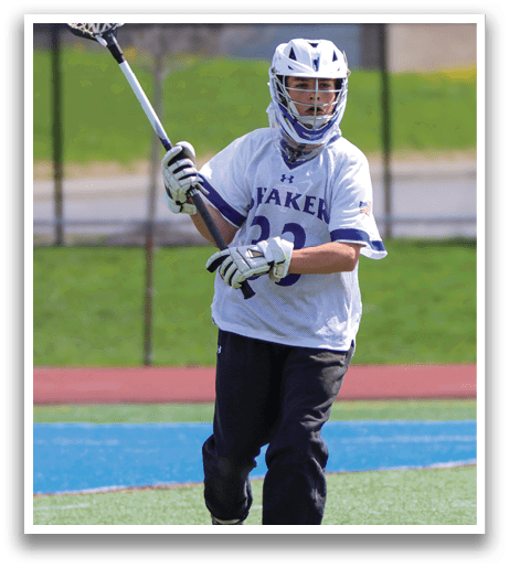 A man wearing a white jersey with the number 23 is holding a lacrosse stick. AI generated content