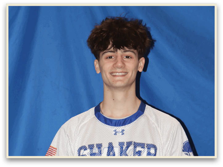 A young man wearing a blue and white shirt with the number 8 on it. AI generated content