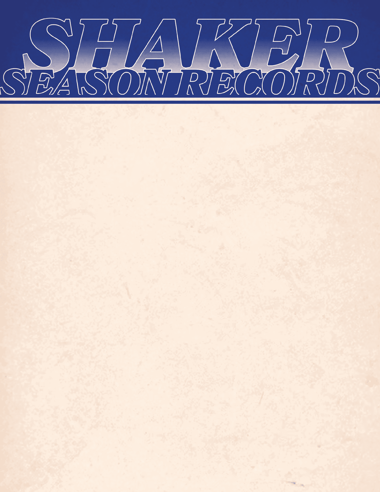 A blank sheet of paper with the words “Shaker Season Records" written on it. AI generated content