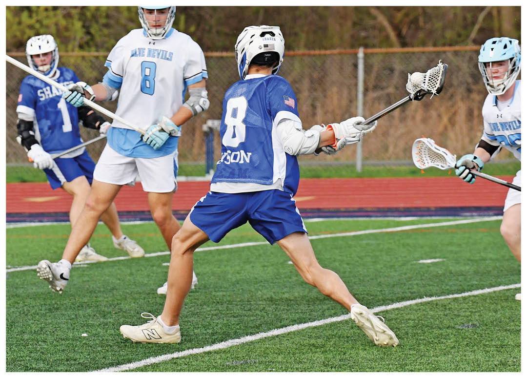 A group of men playing lacrosse on a field. AI generated content