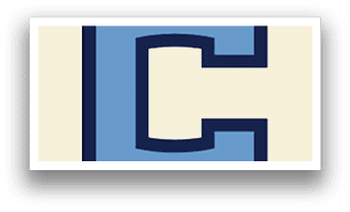 A blue and white logo for C. AI generated content