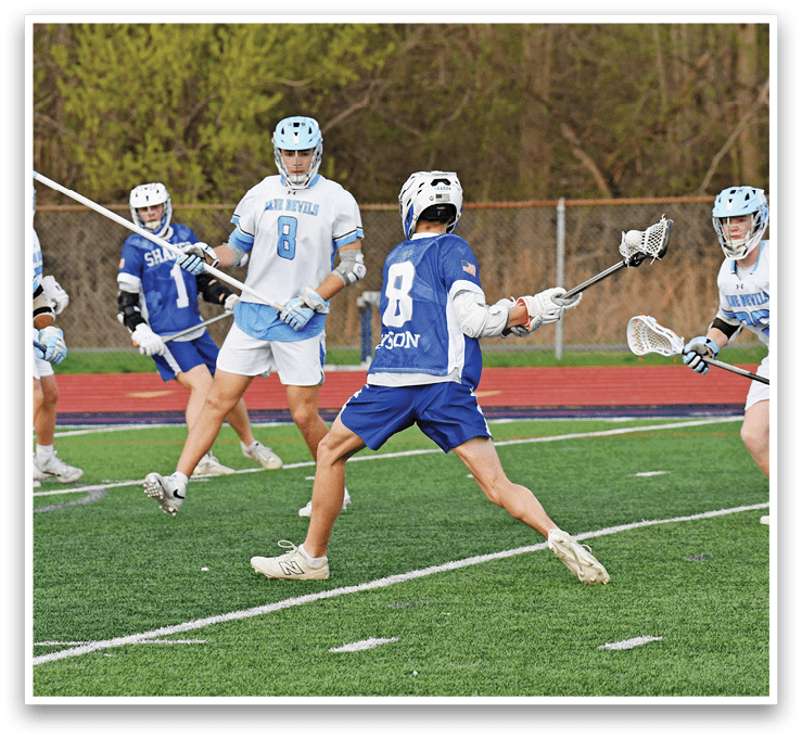 A group of people playing a game of lacrosse on a field. AI generated content