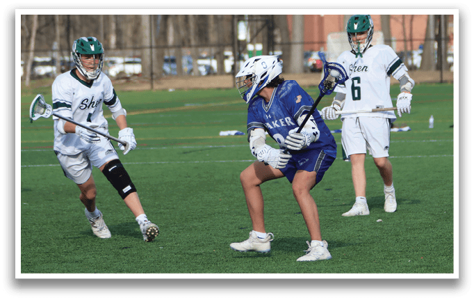 A group of men playing a game of lacrosse on a field. AI generated content