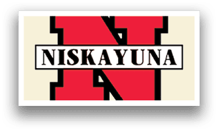 A red and black logo for Niskayuna. Description generated by AI