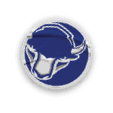 A collection of stickers featuring a bison, a hockey stick, a football, a basketball, a baseball, and a soccer ball. AI generated content