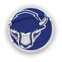 A collection of stickers featuring a bison, a football, a hockey stick, a basketball, a baseball, and a soccer ball. AI generated content