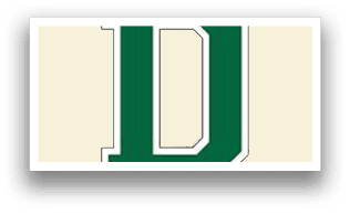 A green and white letter D. Description generated by AI