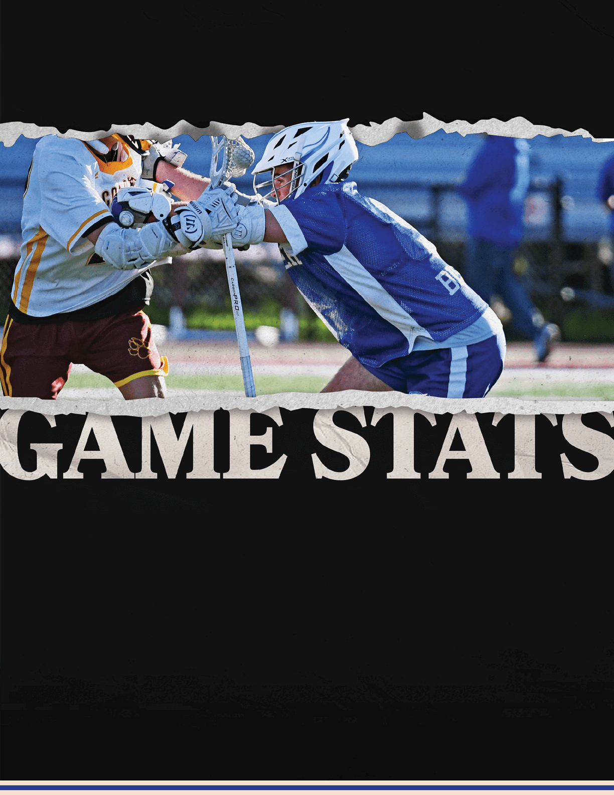 A black and white photo of a man playing lacrosse. Description generated by AI