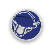 A collection of stickers featuring a bison, a football, a hockey stick, a basketball, a baseball, and a soccer ball. AI generated content