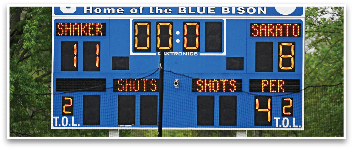 A blue scoreboard with the number 12 on it. Description generated by AI