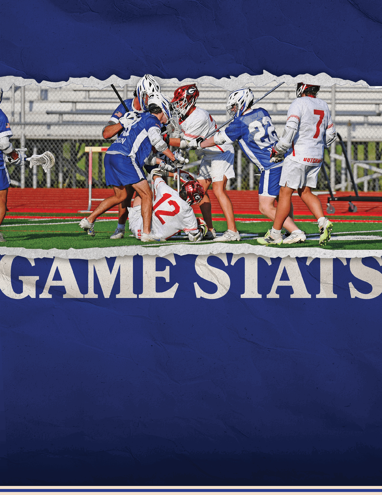 A blue sign with white letters that says Game Stats. Description generated by AI