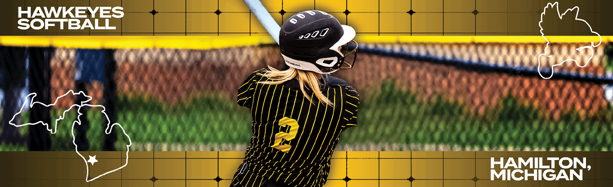 A woman is swinging a bat in a softball game. Description generated by AI