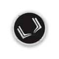 A yellow and black logo for the Hawkeyes. Description generated by AI