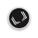 A yellow and black logo for the Hawkeyes. Description generated by AI