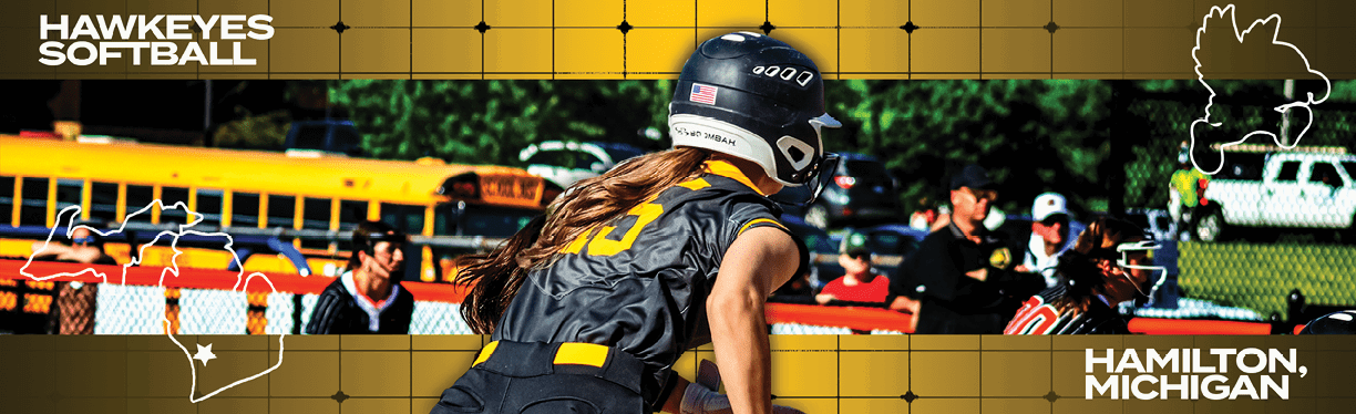 A woman wearing a softball uniform is running. Description generated by AI