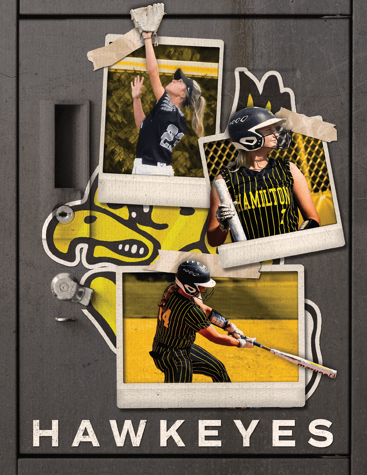 A picture of a girl holding a bat. Description generated by AI